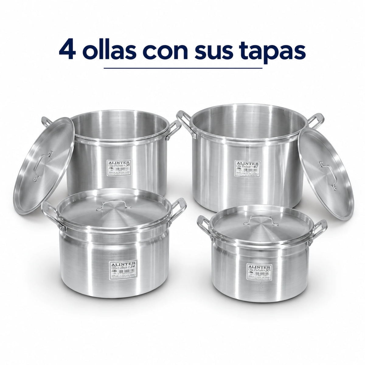 Tapas de aluminio del juego de ollas Alinter