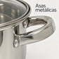Asas metálicas remachadas de la olla Epicure Roma