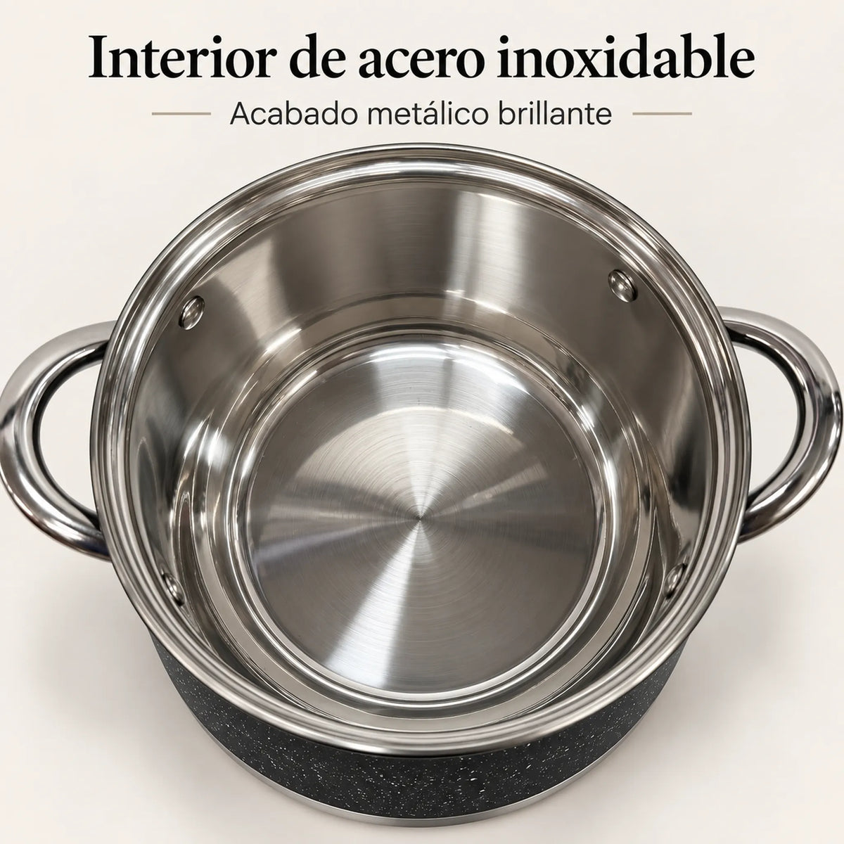 Interior de acero inoxidable de las ollas de la batería Epicure Granite