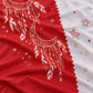 Juego de sábanas 4 piezas estampado rojo con atrapasueños y estrellas – detalle del estampado