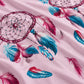 Juego de sábanas 4 piezas estampado con atrapasueños rosa – detalle del estampado