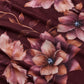Juego de sábanas 4 piezas estampado color vino con flores – detalle del estampado