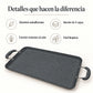 Beneficios de la plancha doble antiadherente ROCA, color Gris Oscuro Marmoleado