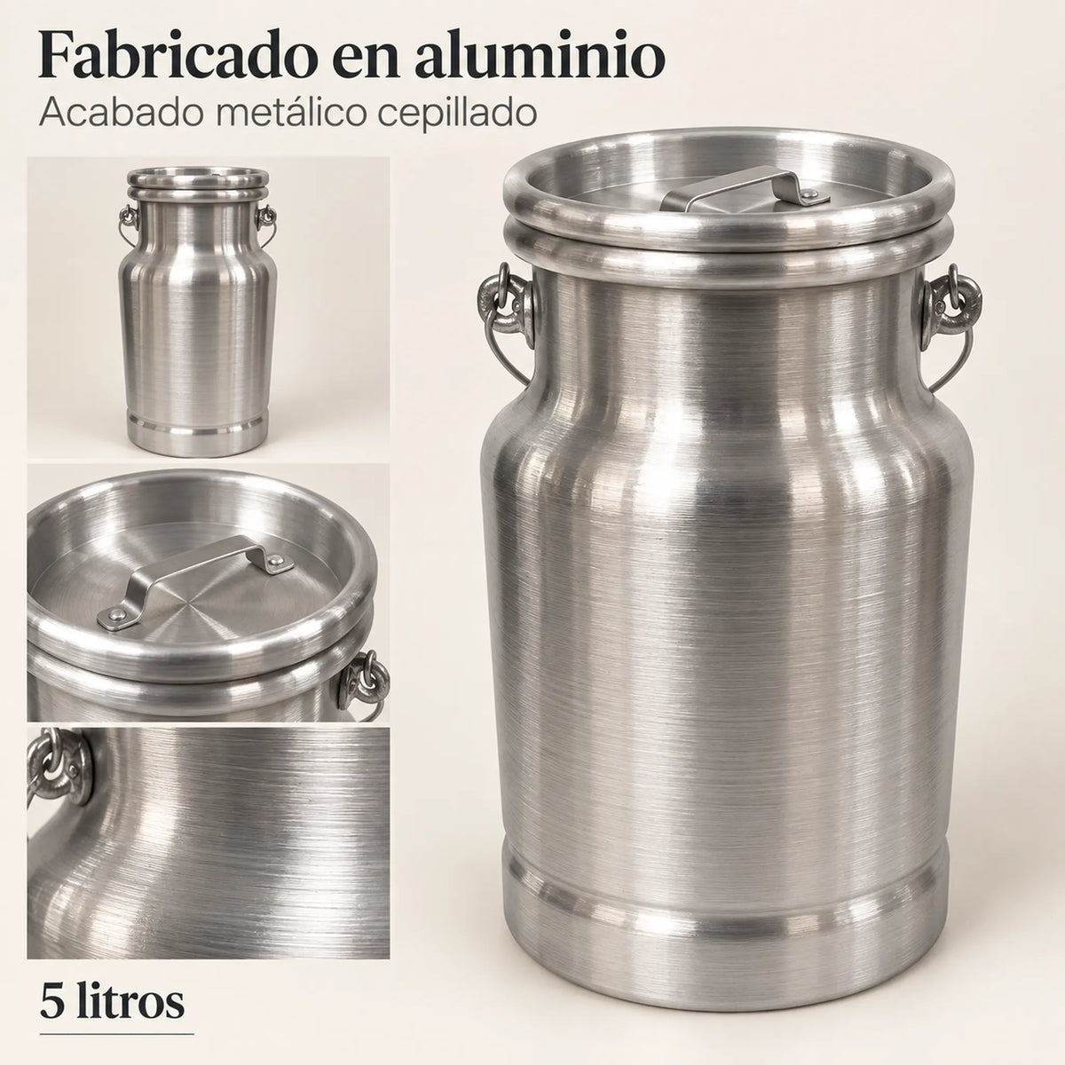 Acabado en aluminio del lechero Alinter de 5 litros