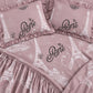 Juego de sábanas con vuelo 4 piezas, diseño París Rosa Malva – detalle del estampado