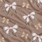 Juego de sábanas semimatrimonial 1.20 m, diseño Lazos Beige Leopardo – detalle del estampado