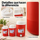 Set de 3 termos para líquidos color rojo – textura y tapas