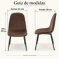 Guía de medidas de la silla de comedor Beneli chocolate: 45 x 50 x 80 cm