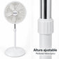 Ventilador de pedestal blanco de 18 pulgadas – pedestal telescópico de altura ajustable