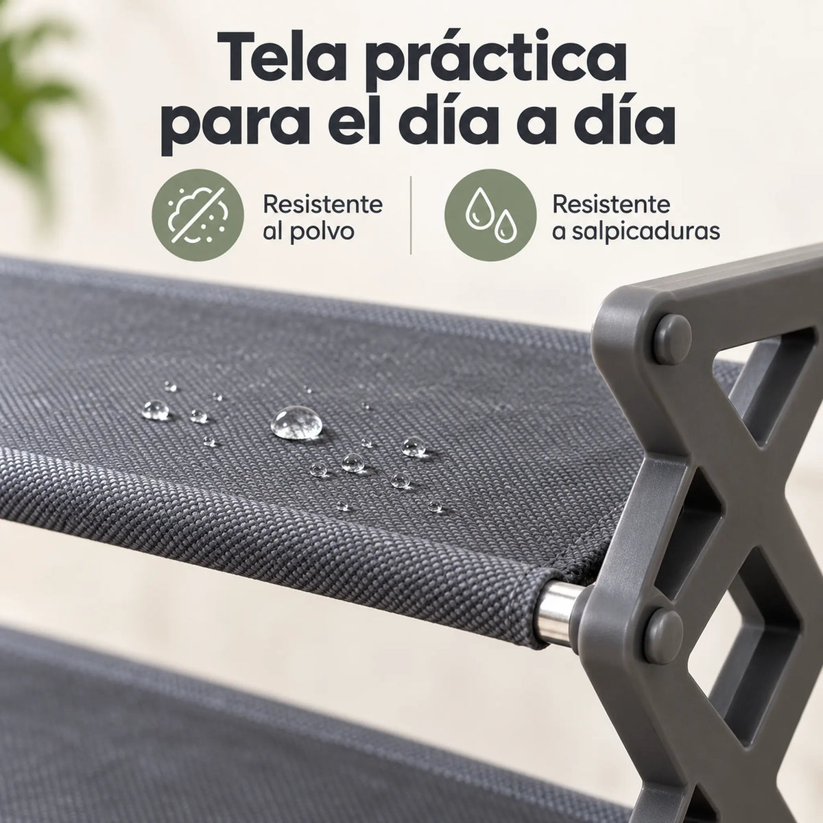 Zapatera de 5 niveles color gris – tela resistente al polvo y a salpicaduras