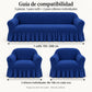 Set de cobertores Versalles color Azul Rey, guía de compatibilidad de medidas
