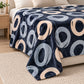 Frazada estampada afelpada 200 x 240 cm, diseño Aros Azul Marino – grosor y caída