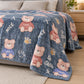 Frazada estampada afelpada 200 x 240 cm, diseño Ositos Azul – grosor y caída
