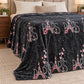 Frazada estampada afelpada 200 x 240 cm, diseño París Negro – grosor y caída