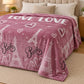 Frazada estampada afelpada 200 x 240 cm, diseño París Rosa – grosor y caída