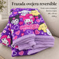 Frazada reversible piel de oveja, diseño Hello Kitty, resumen de características