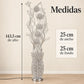 Lámpara de piso LED floral, diseño Espiral Floral Plateada – medidas: 143.5 cm de alto, 25 x 25 cm