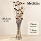Lámpara de piso LED floral, diseño Floral Bronce – medidas: 143.5 cm de alto, 25 x 25 cm