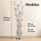 Lámpara de piso LED floral, diseño Floral Rizada Plateada – medidas: 143.5 cm de alto, 25 x 25 cm