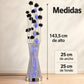 Lámpara de piso LED floral, diseño Lotos Negros Plateada – medidas: 143.5 cm de alto, 25 x 25 cm