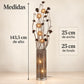 Lámpara de piso LED floral, diseño Rosas Bronce Cilíndrica – medidas: 143.5 cm de alto, 25 x 25 cm