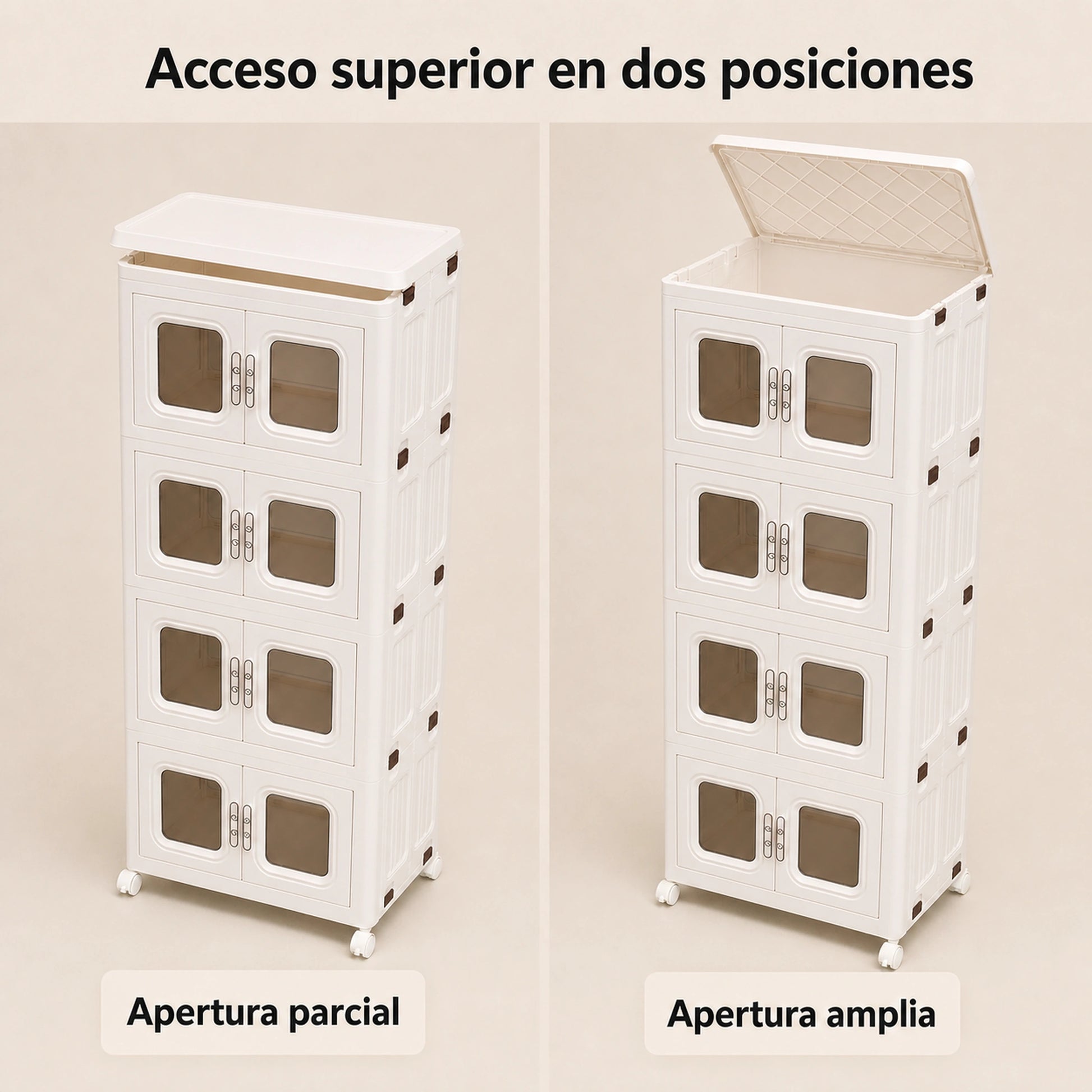 Acceso superior del módulo de arriba del organizador modular de plástico