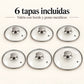 Tapas de vidrio de la batería de cocina Toscana Epicure