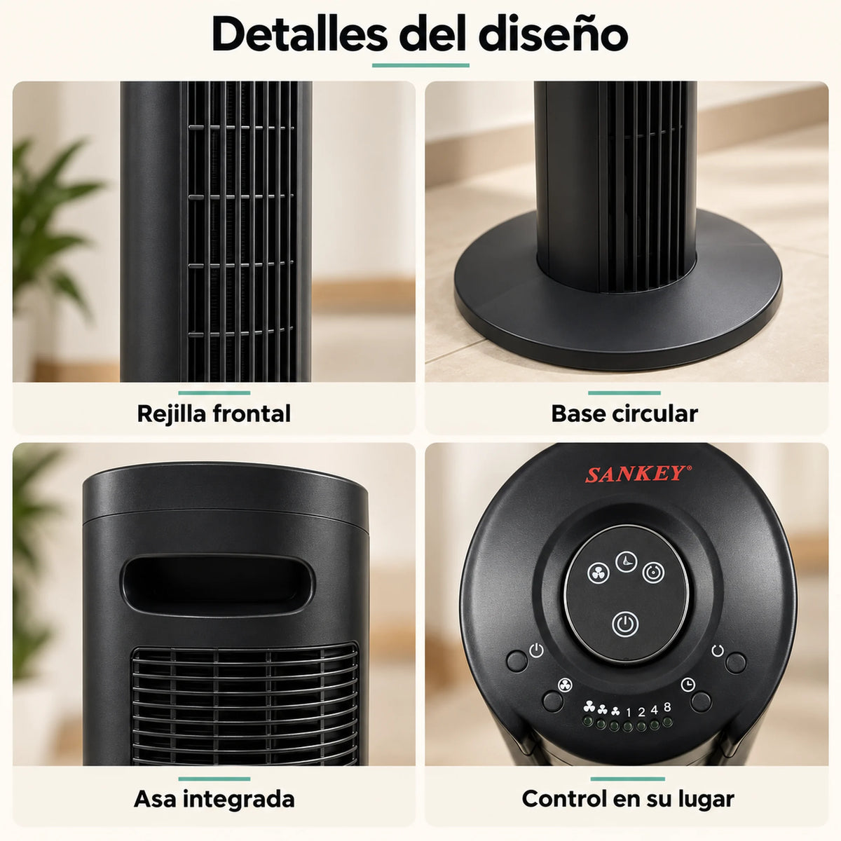 Base circular y asa de transporte del ventilador de torre Sankey