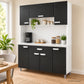 Alacena de cocina 7 puertas y 1 gaveta color Negro/Blanco – en una cocina ambientada