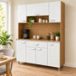 Alacena de cocina 7 puertas y 1 gaveta color Blanco/Roble Miel – en una cocina ambientada