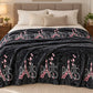 Frazada estampada afelpada 200 x 240 cm, diseño París Negro – usada como pie de cama