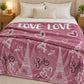 Frazada estampada afelpada 200 x 240 cm, diseño París Rosa – usada como pie de cama