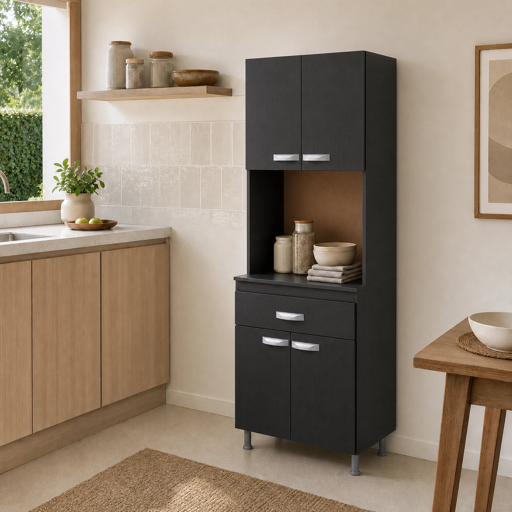 Gabinete de cocina en Negro en ambiente real