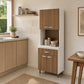 Gabinete de cocina en Blanco y Madera como organizador en ambiente real