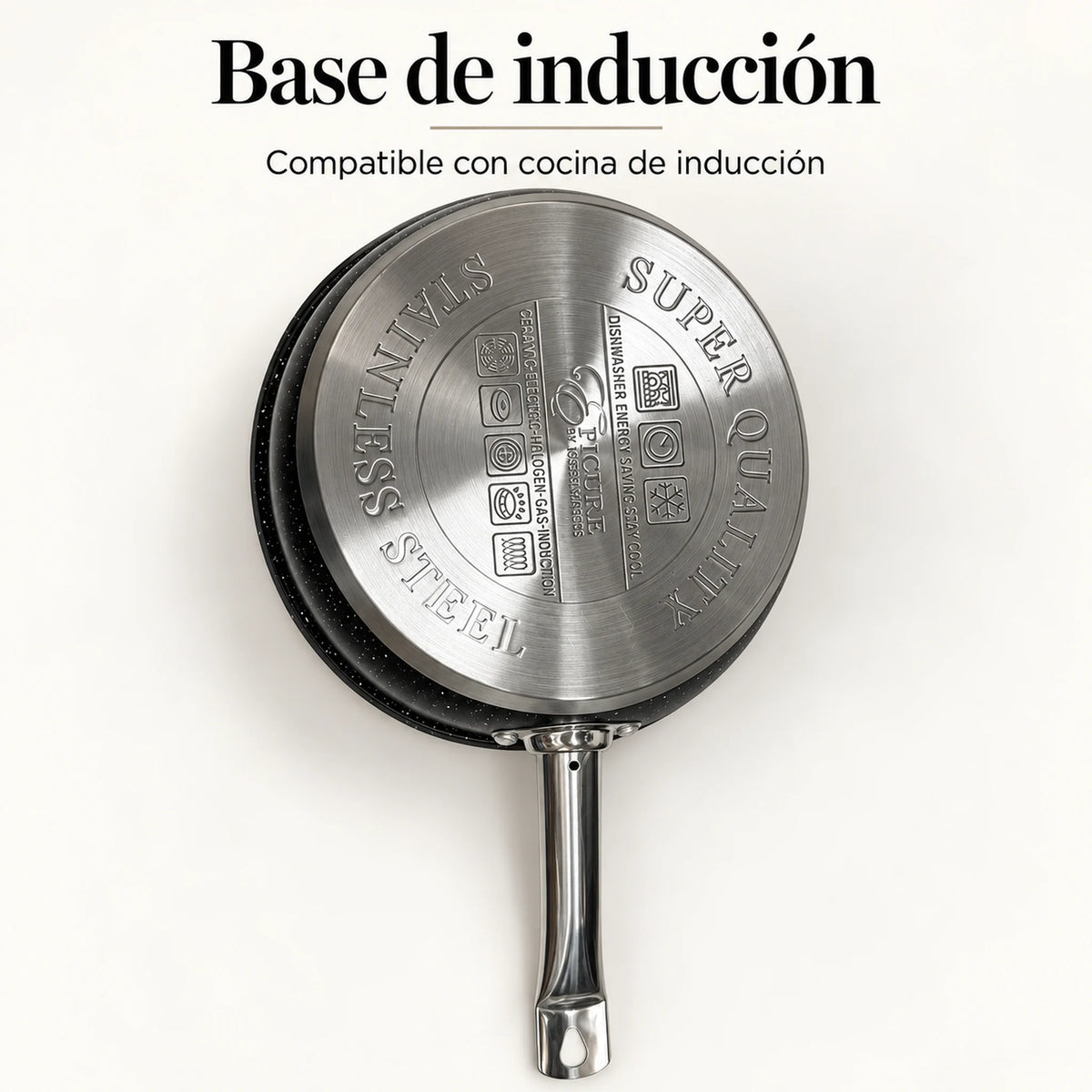 Base apta para inducción de la batería de cocina Epicure Granite