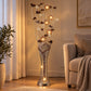 Lámpara de piso LED floral, diseño Floral Bronce – ambiente nocturno