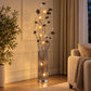 Lámpara de piso LED floral, diseño Rosas Bronce Cilíndrica – ambiente nocturno