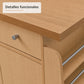 Detalle de acabados y jaladeras del carrito auxiliar de cocina Madera Beige