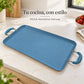 Plancha doble ROCA marmolizada en la cocina, color Celeste Marmoleado