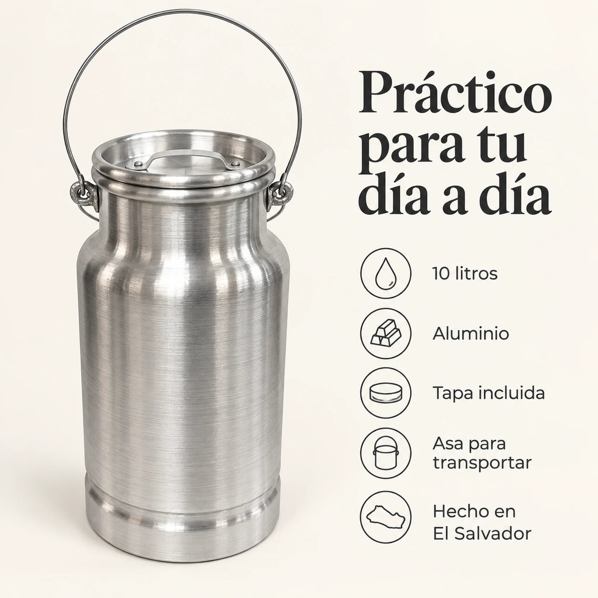 Beneficios del lechero de aluminio Alinter de 10 litros