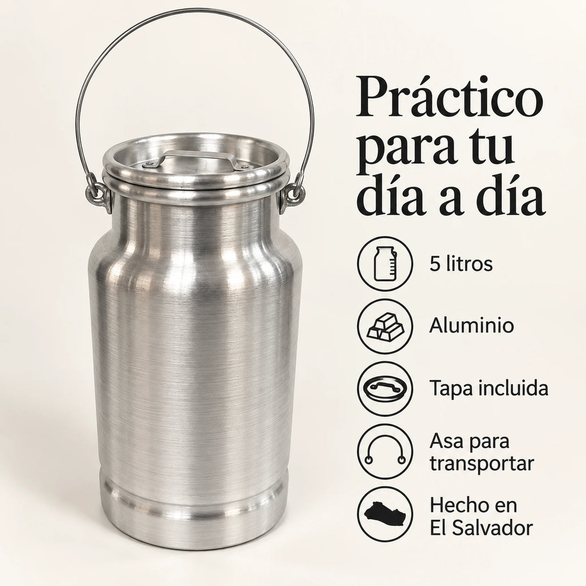 Beneficios del lechero de aluminio Alinter de 5 litros