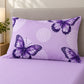 Juego de sábanas semimatrimonial 1.20 m, diseño Mariposas Lila – detalle de la funda