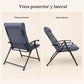 Vista posterior y lateral de la silla reclinable Gris