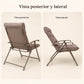 Vista posterior y lateral de la silla reclinable Taupe