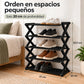 Zapatera de 5 niveles color negro – ahorra espacio: solo 20 cm de profundidad