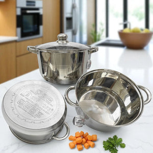 Set de 3 ollas Edel HÖFF de acero inoxidable con fondo para inducción