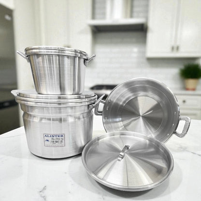 Juego de Ollas y Arrocera de Aluminio Alinter (6 Piezas) – Alta Capacidad