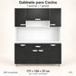 Alacena de cocina 7 puertas y 1 gaveta color Negro/Blanco – resumen del modelo: 7 puertas, 1 gaveta, 171 x 124 x 37 cm