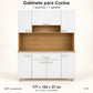 Alacena de cocina 7 puertas y 1 gaveta color Blanco/Roble Miel – resumen del modelo: 7 puertas, 1 gaveta, 171 x 124 x 37 cm