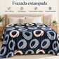 Frazada estampada afelpada 200 x 240 cm, diseño Aros Azul Marino – medidas 200 x 240 cm y 1500 gramos
